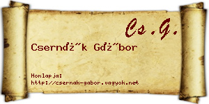 Csernák Gábor névjegykártya