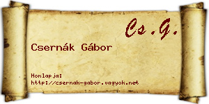 Csernák Gábor névjegykártya